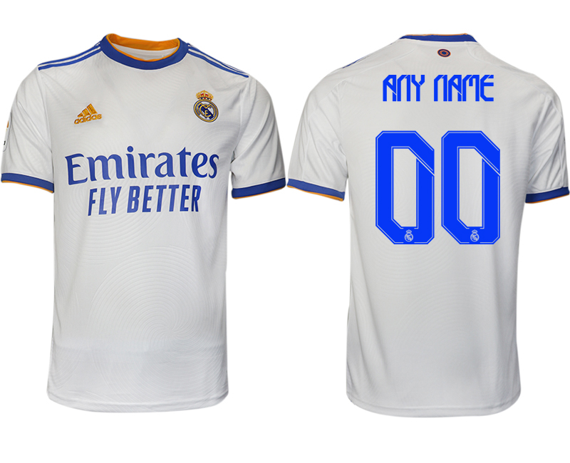 Men 2021-2022 Club Real Madrid home aaa version white customized Soccer Jerseys